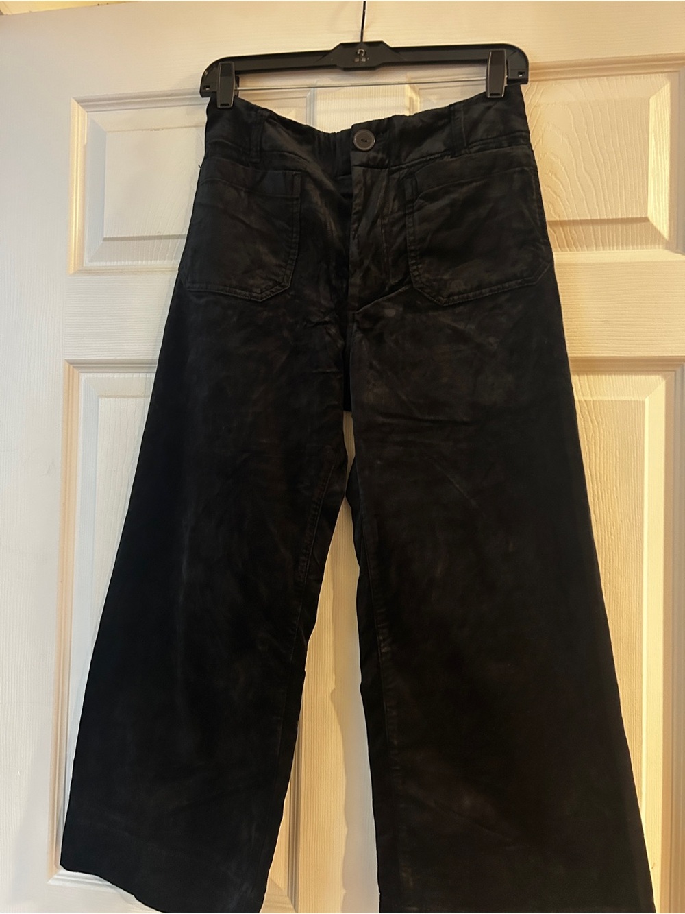 Anthropologie Maeve The Colette Collection velvet wide leg CROPPED size 27P